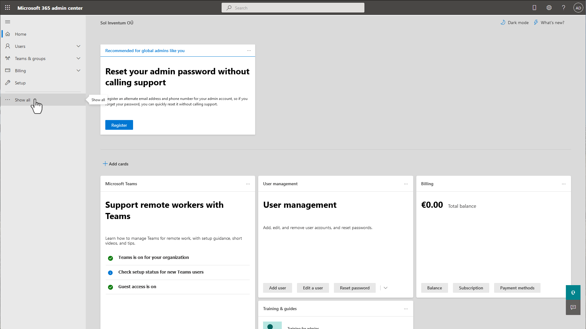 Microsoft 365 Admin Portal