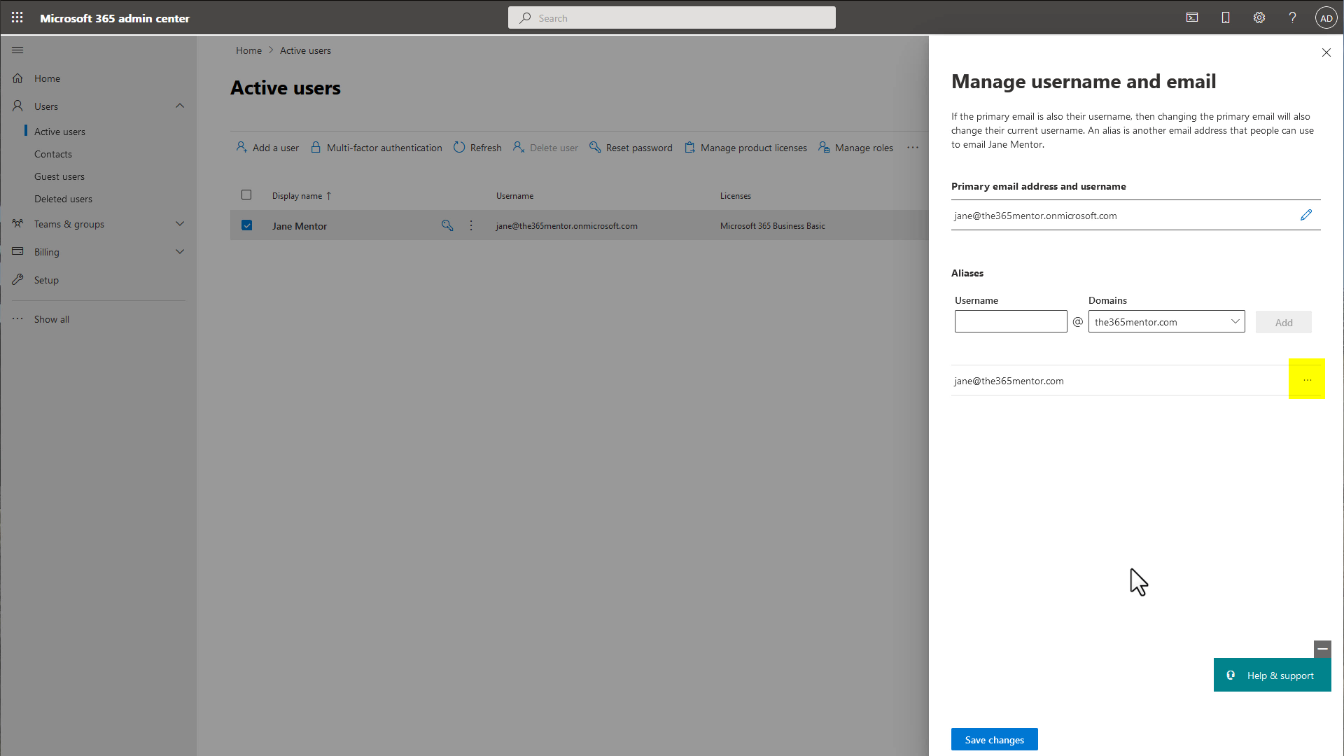 Microsoft 365 Admin Portal - Confirm adding username